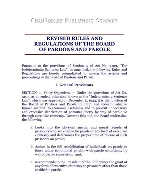 board of pardons and paroles quezon city|REVISED RULES AND REGULATIONS OF THE BOARD OF .